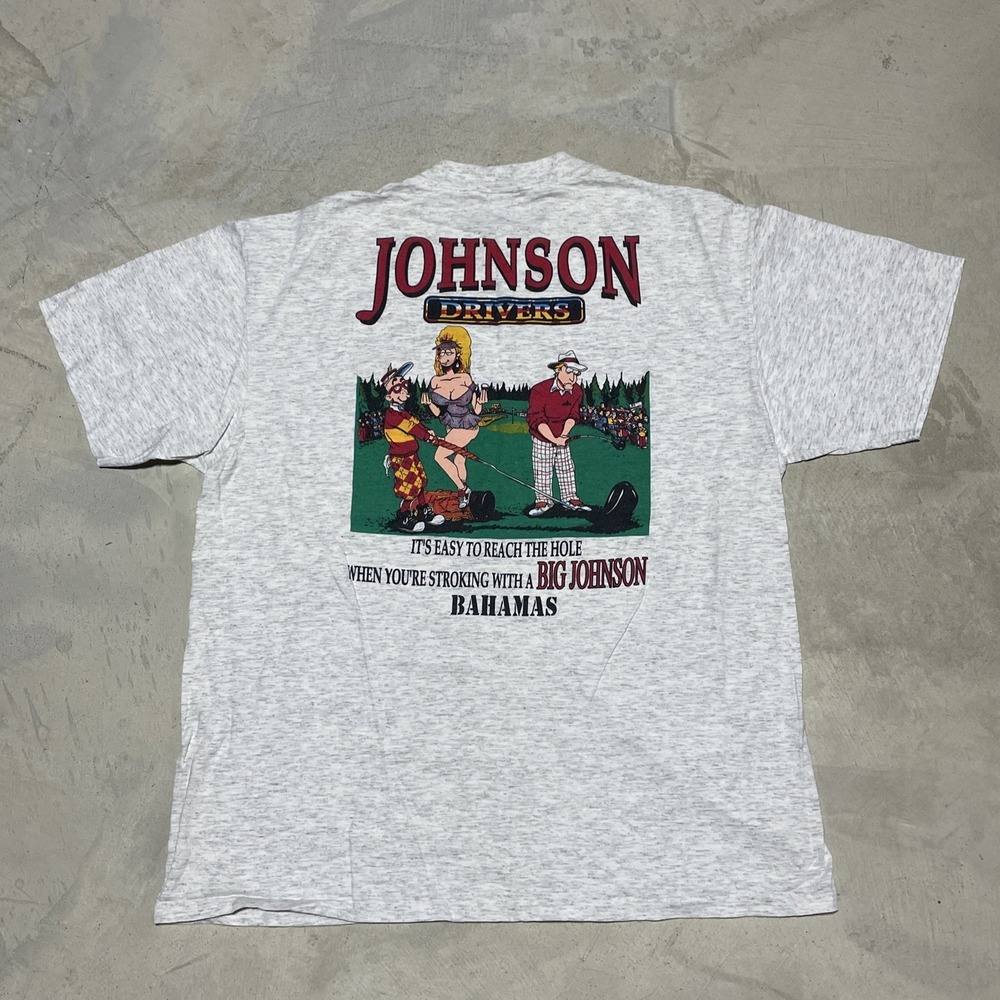 Vintage Big Johnson Drivers Golf Tee Single Stitch 90s T Shirt SZ XL Bahamas